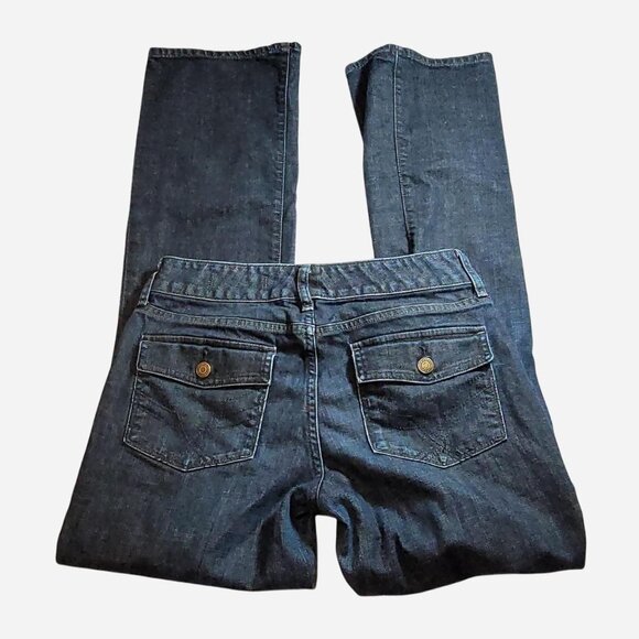 GAP Curvy Stretch Jeans Dark Wash Size 6L 33 Inseam Straight Leg - Picture 4 of 5